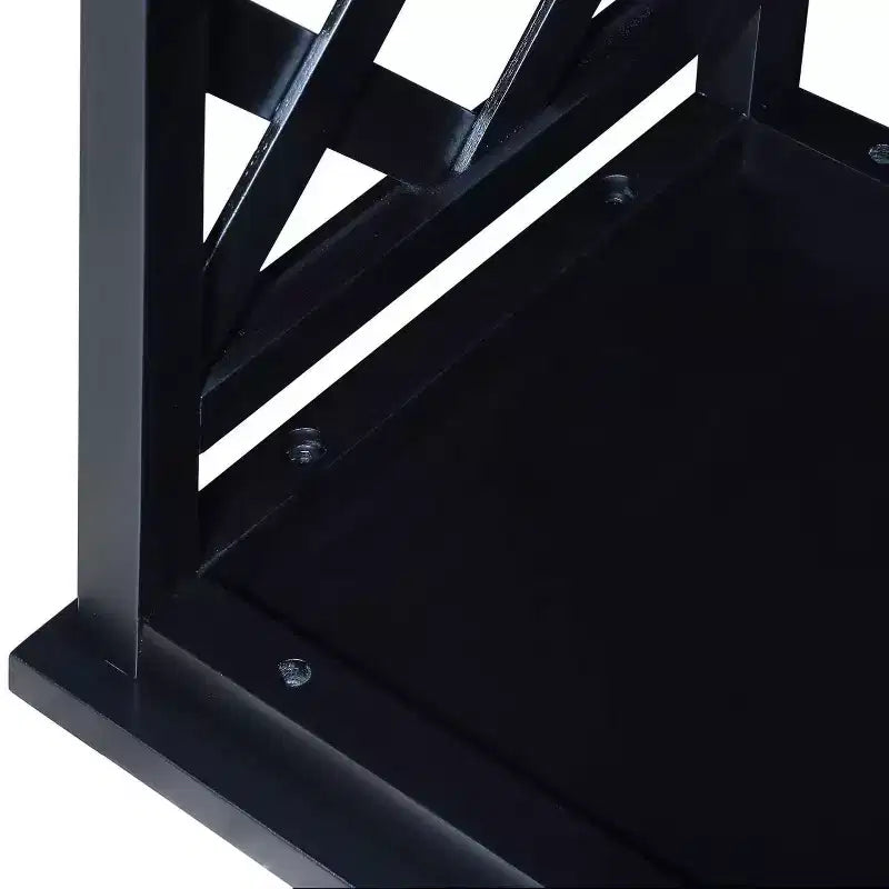 Tavolo Consolle a 3 Ripiani con Scaffali Contenitori – Legno di Pino Massello, Anti-Ribaltamento, Nero