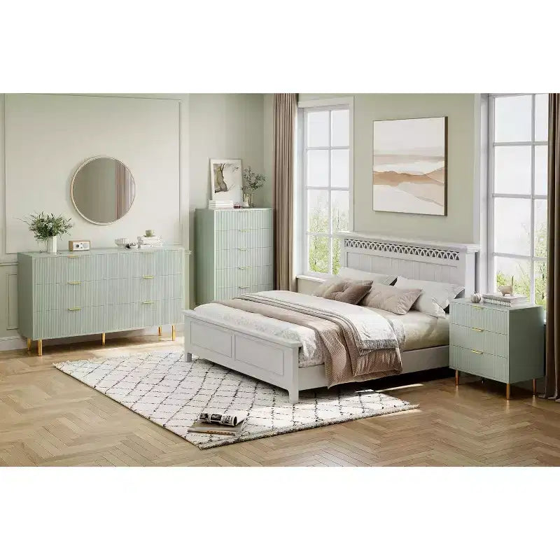 Cassettiera a 6 cassetti in legno con maniglie dorate – Mobile contenitore moderno per camera da letto, soggiorno e ingresso