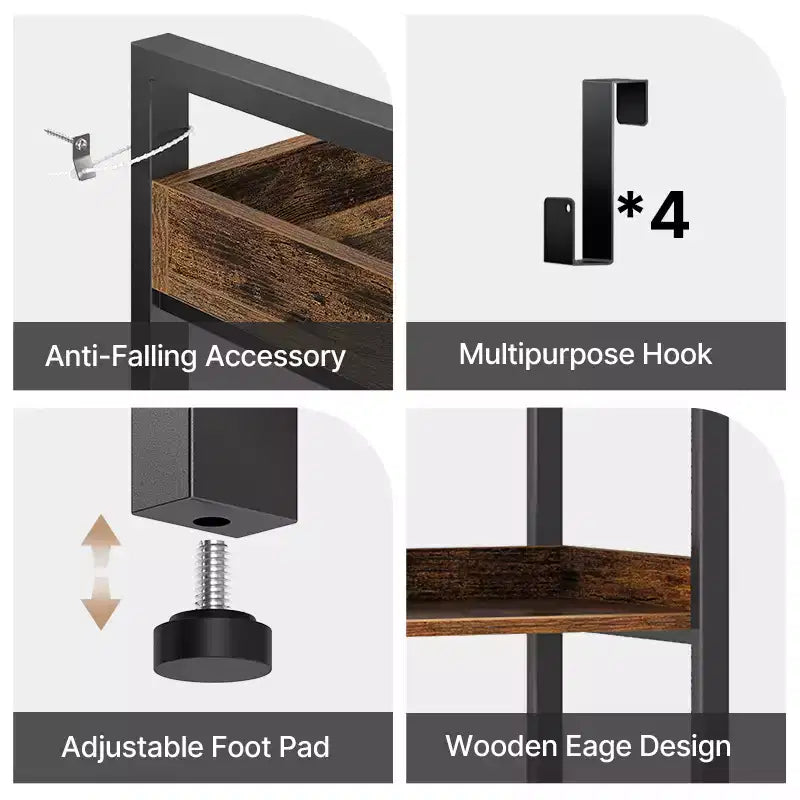Libreria moderna – Organizer angolare multi-livello con struttura in metallo