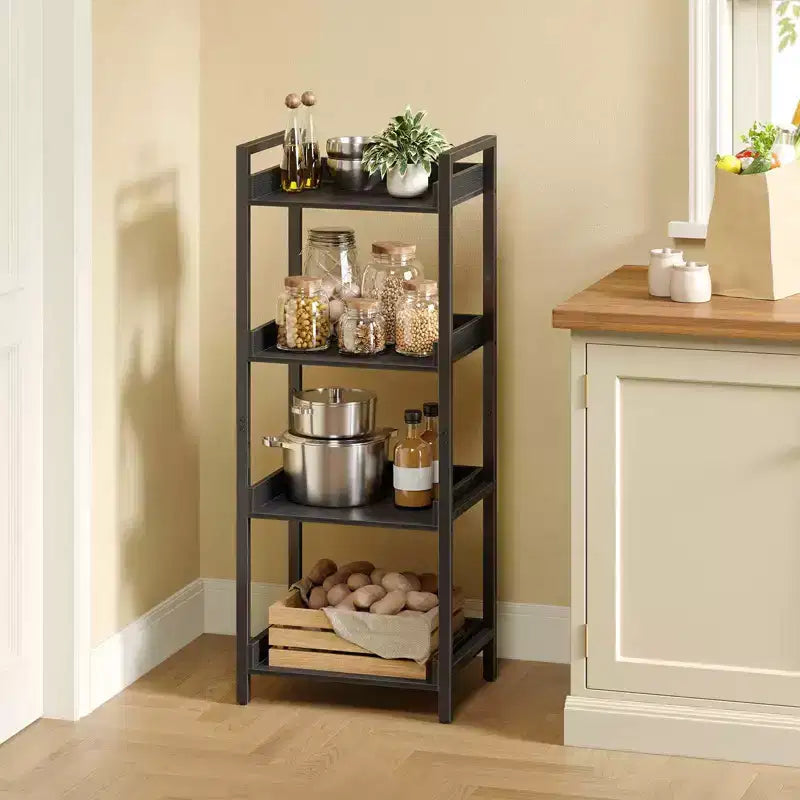Libreria moderna – Organizer angolare multi-livello con struttura in metallo