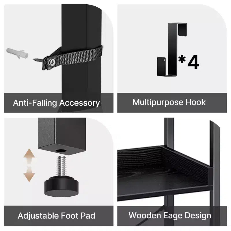 Libreria moderna – Organizer angolare multi-livello con struttura in metallo