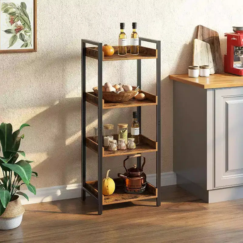 Libreria moderna – Organizer angolare multi-livello con struttura in metallo