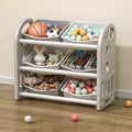 Whisen Kids Toy Storage Organizer, Multi-functional Nursery Toy Storage Cabinet Unit with HDPE Shelf and Bins