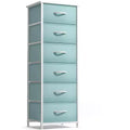 Sorbus Narrow 6 Drawers Nightstand with Steel Frame, Wood Top, Easy Pull Fabric Bins for Home, Bedroom, Office & Dorm