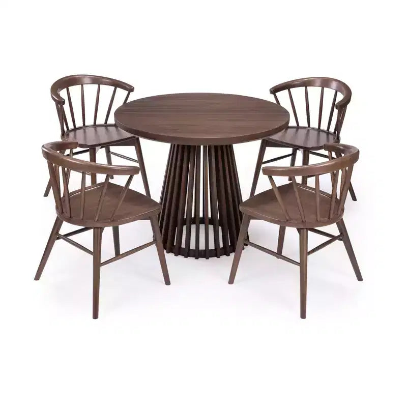 Sedia da pranzo Windsor – Legno massello di Hevea, schienale a fusi, portata 180 kg