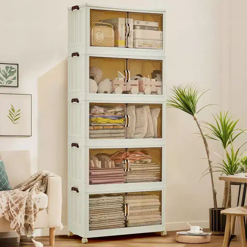 5rd Floor Storage Bins with Lockable Wheels,Storage Bins with Lids, Plastic Closet Organizers and Storage Drawer for Office, Bedroom