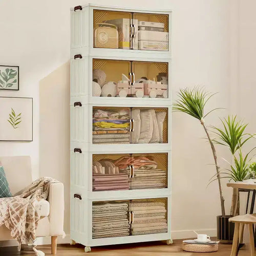 5rd Floor Storage Bins with Lockable Wheels,Storage Bins with Lids, Plastic Closet Organizers and Storage Drawer for Office, Bedroom