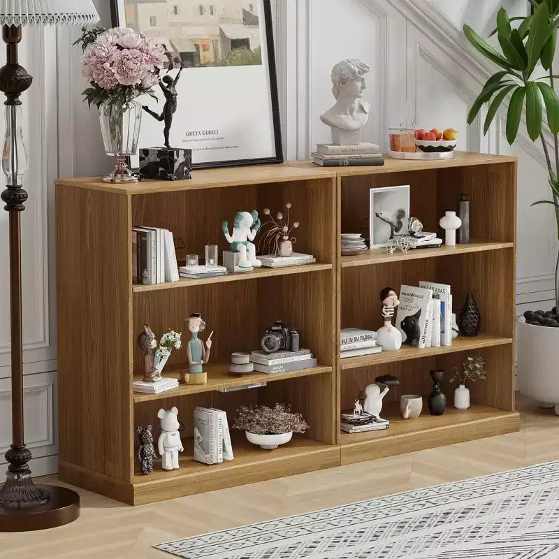 Libreria in legno senza ante e armadietto contenitore – Impilabile, modulare, naturale | 91x79x41 cm