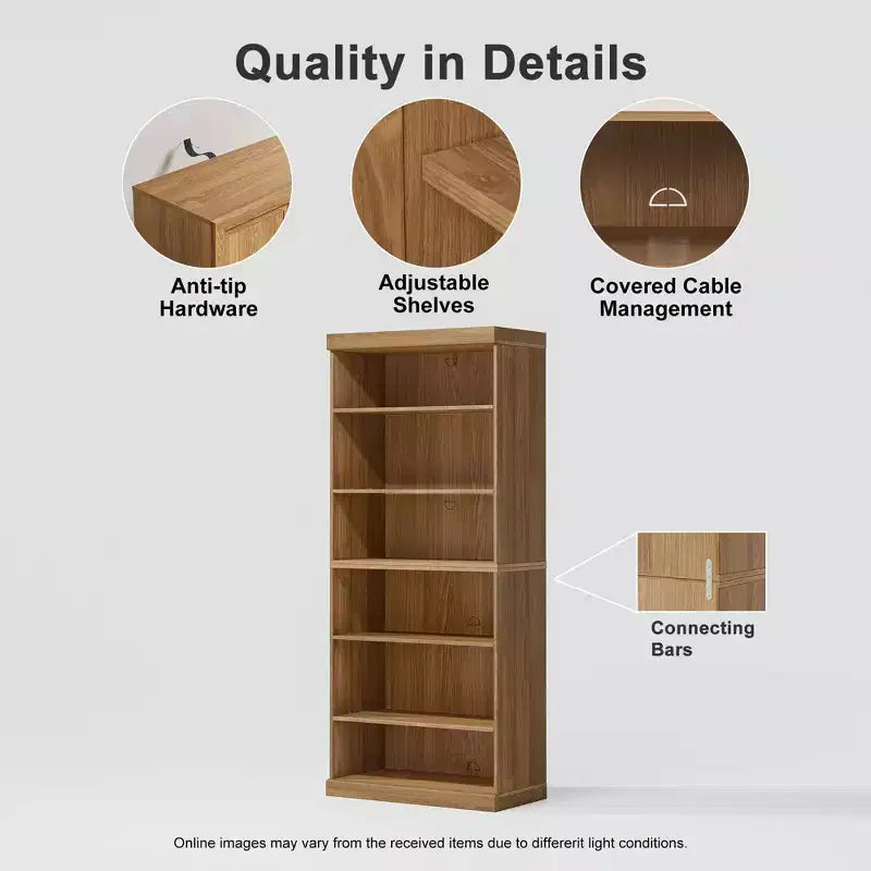 Libreria in legno senza ante e armadietto contenitore – Impilabile, modulare, naturale | 91x79x41 cm