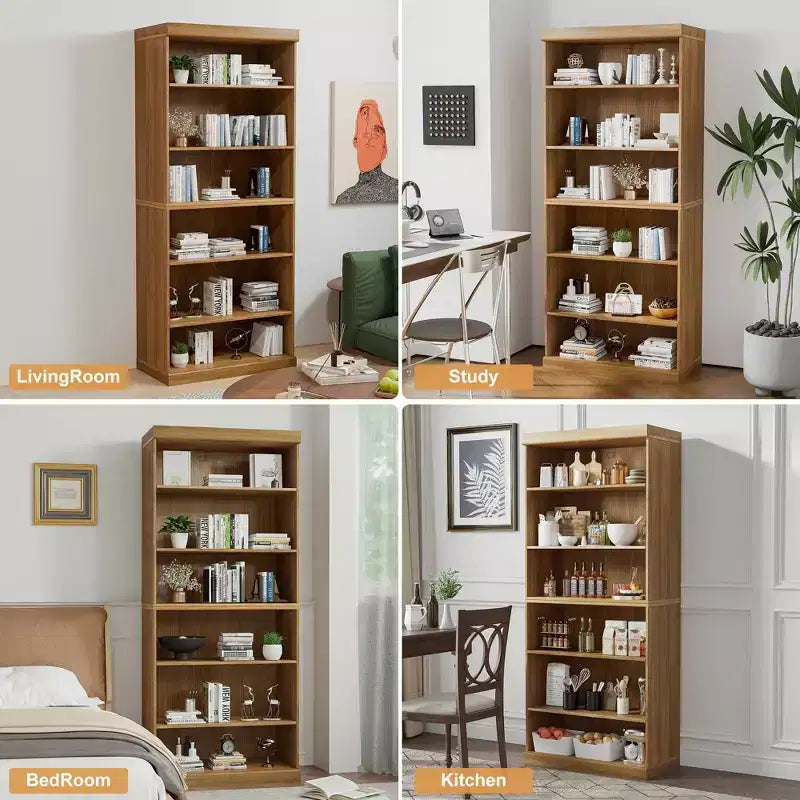 Libreria in legno senza ante e armadietto contenitore – Impilabile, modulare, naturale | 91x79x41 cm