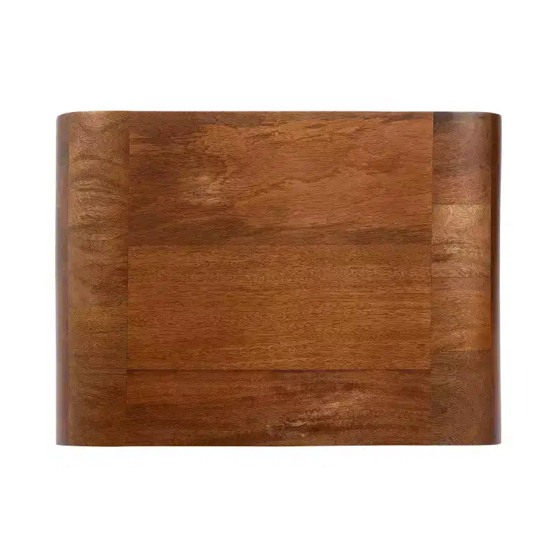 Tavolino d'appoggio – Legno massello di mango, 2 ripiani, marrone noce | 40x30x60 cm