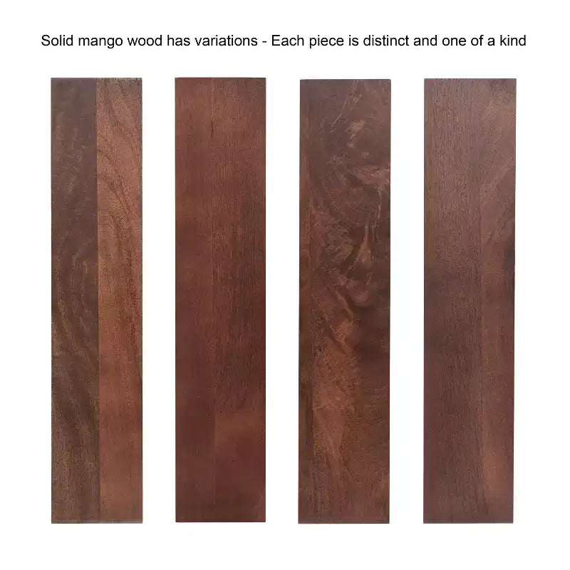 Tavolino d'appoggio – Legno massello di mango, 2 ripiani, marrone noce | 40x30x60 cm