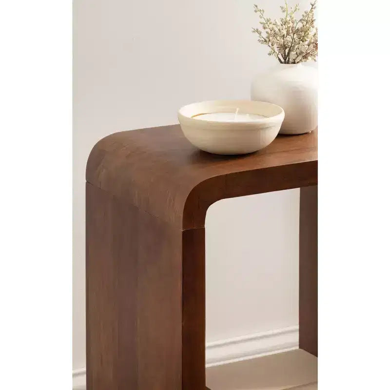 Tavolino d'appoggio – Legno massello di mango, 2 ripiani, marrone noce | 40x30x60 cm