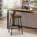 Sgabello da bar industriale con schienale basso – Marrone Rustico e Nero, altezza seduta 62,2 cm