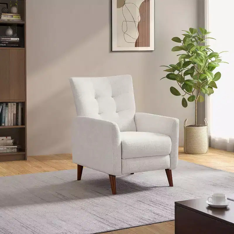 Poltrona Reclinabile Manuale con Molle Insacchettate e Schienale Imbottito - Accent Moderno Rivestito in Tessuto