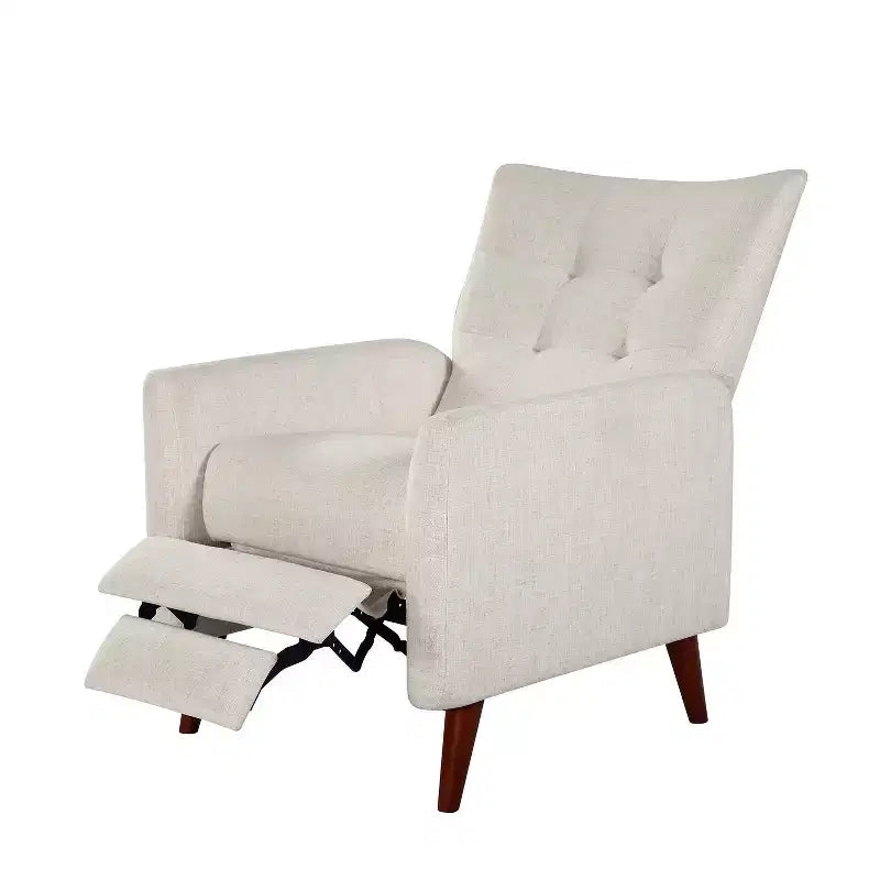 Poltrona Reclinabile Manuale con Molle Insacchettate e Schienale Imbottito - Accent Moderno Rivestito in Tessuto