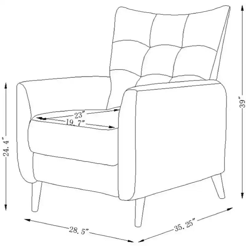 Poltrona Reclinabile Manuale con Molle Insacchettate e Schienale Imbottito - Accent Moderno Rivestito in Tessuto