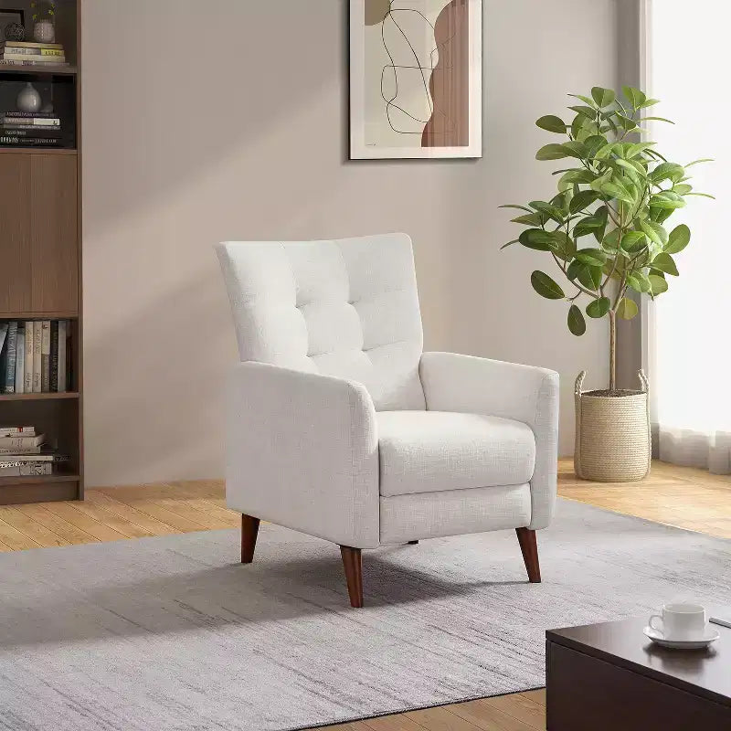 Poltrona Reclinabile Manuale con Molle Insacchettate e Schienale Imbottito - Accent Moderno Rivestito in Tessuto
