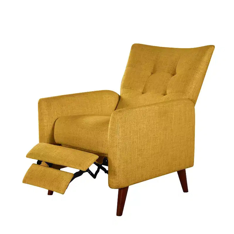 Poltrona Reclinabile Manuale con Molle Insacchettate e Schienale Imbottito - Accent Moderno Rivestito in Tessuto