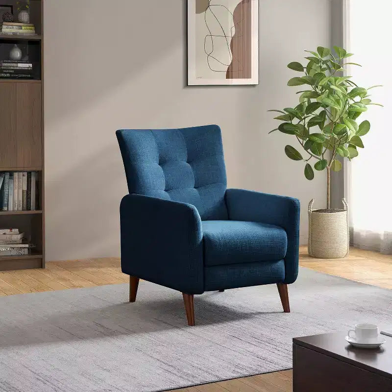 Poltrona Reclinabile Manuale con Molle Insacchettate e Schienale Imbottito - Accent Moderno Rivestito in Tessuto