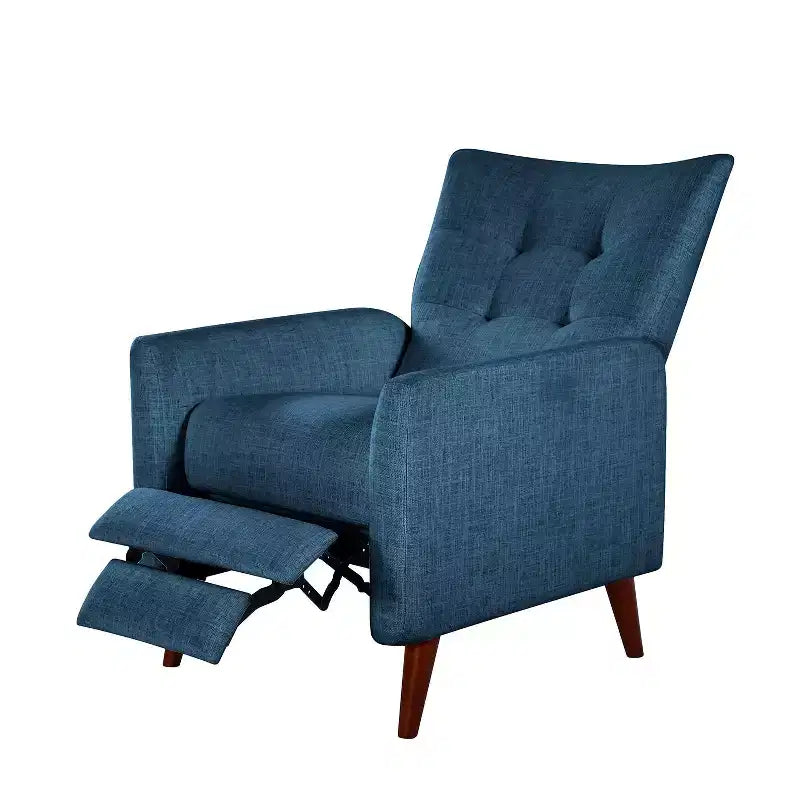 Poltrona Reclinabile Manuale con Molle Insacchettate e Schienale Imbottito - Accent Moderno Rivestito in Tessuto