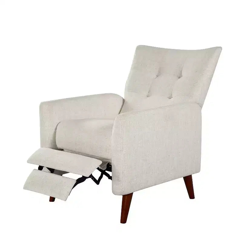 Poltrona Reclinabile Manuale con Molle Insacchettate e Schienale Imbottito - Accent Moderno Rivestito in Tessuto