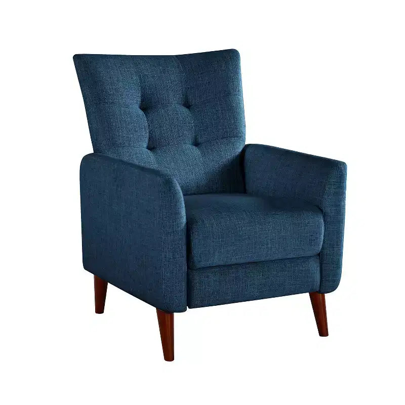 Poltrona Reclinabile Manuale con Molle Insacchettate e Schienale Imbottito - Accent Moderno Rivestito in Tessuto
