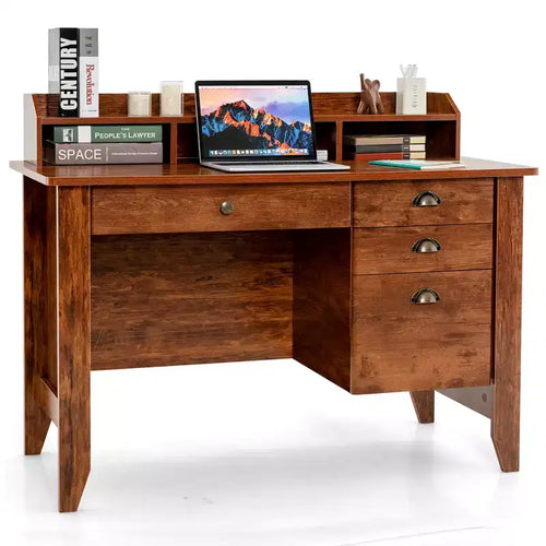 Costway Computer Desk PC Laptop Writing Table Workstation Student Study Furniture Rustic