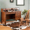 Scrivania vintage da 48" con 4 cassetti, supporto per monitor e gestione cavi - Marrone rustico